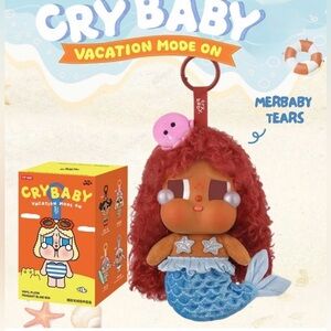Popmart crybaby vacation mode plush pendant SECRET : MERBABY TEARS